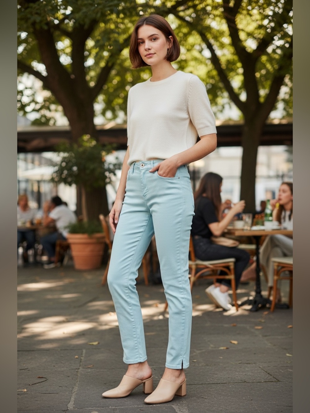 NYDJ Ami Skinny Ankle Jeans Women’s Size 4 Soft Aqua‎ Lift Tuck Stretch Denim